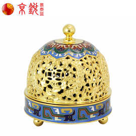 景泰蓝5寸镂金香道 古玩收藏景泰蓝珐琅熏香香炉摆件 镂金香道