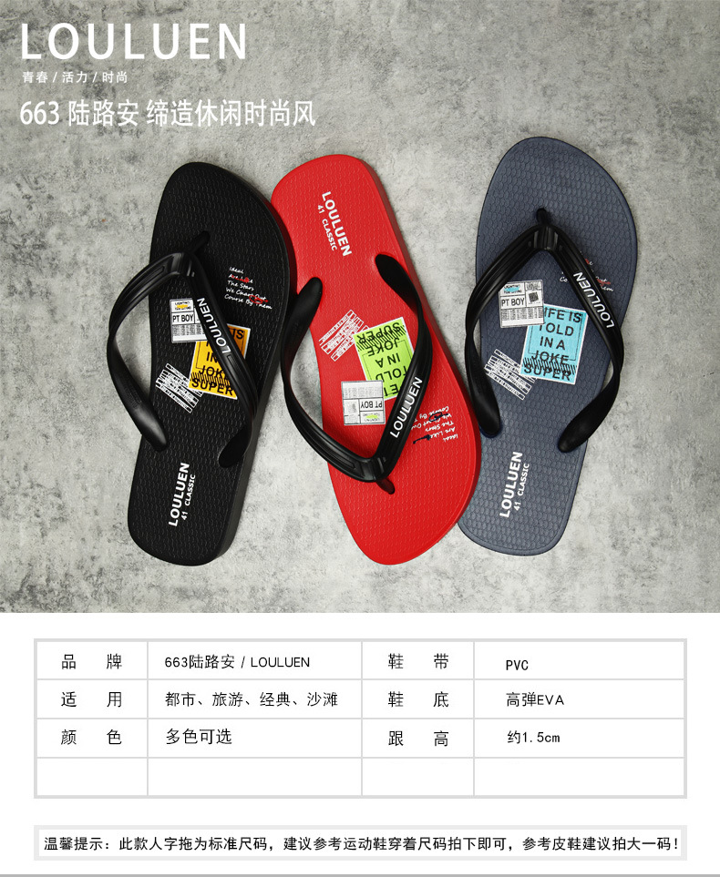 New summer PVC flip-flops for men, outdoor couple slippers, fashionable and casual beach cool slippers for men Application Scenario