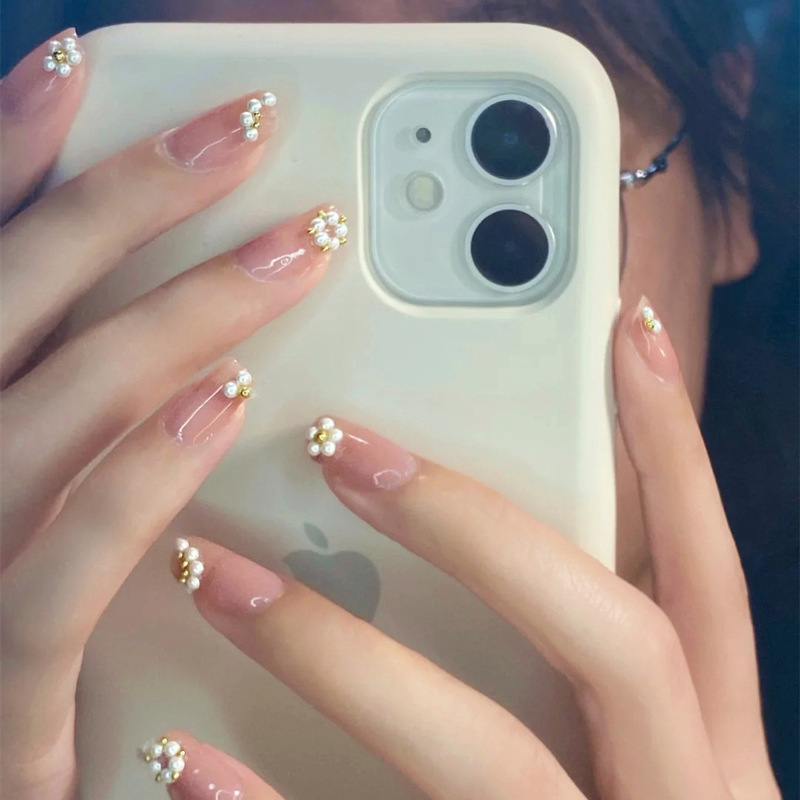 202-Variety Pearl Flower Removable Fake Nail Patch ins Net Red Daisy Wearing Finished Nail Patch 202-Variety Pearl Flower Removable Fake Nail Patch ins Net Red Daisy Wearing Finished Nail Patch