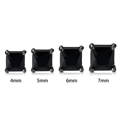 亞馬遜四方锆石耳釘歐美跨境熱賣钛鋼耳釘廠家直銷耳環耳飾