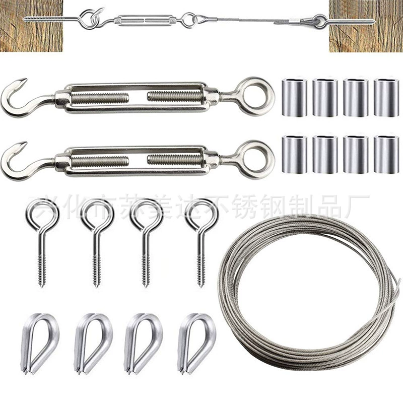 Саморез кольцевого типа из нержавеющей стали комплект тросов из ПВХ винт Пряжка натяжитель троса кольцо алюминиевая втулка