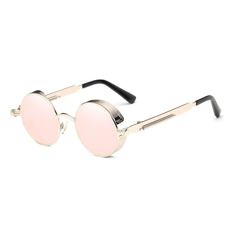 欧美潮流蒸汽朋克太阳镜圆型反光墨镜男女复古时尚太阳眼镜 批发