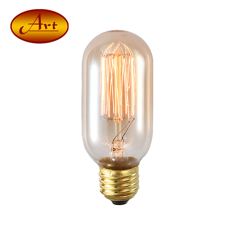 [ T45 Straight Wire]Edison Retro Incandescent light bulbs E27 Screw test tube Dimming bulb 220V