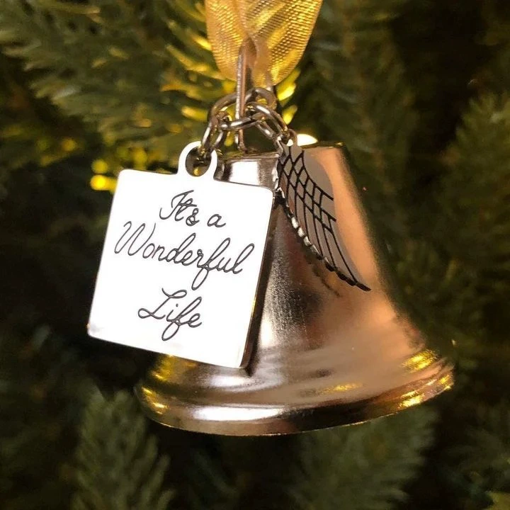 IT's a wonderful life, музыкальный колокольчик-ветрячок с лентой, подвеска для ёлки, подарок