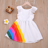 Rainbow open back dress Korean fashionable princess dress for children
