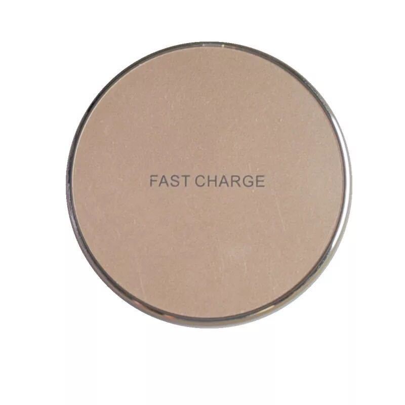 Aluminum alloy circular mirror wireless charger for mobile phones desktop slim type-C port 10W 15W fast charging_voghion.com