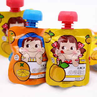 Семья Фудзи сосание желе желтого персика вкус/апельсиновый аромат клубничный вкус около 78 г детей может сосать желе фруктового сока Желли.