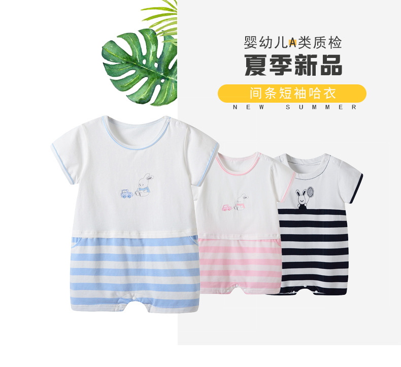 Summer New 0-3 Year Old Baby Cartoon Bunny Balloon Open Shoulder Clothing Wholesale display picture 18