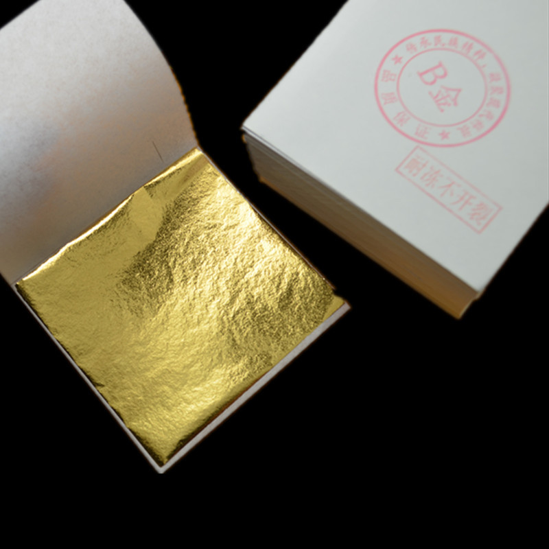 南京金箔厂家销优质金箔/金箔装饰贴金箔纸9公分接近98金箔效果|ms