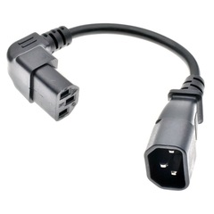 C13C14 flat tail male/female extension lines 0.75 1.0 1.5 square bend head host server power cord