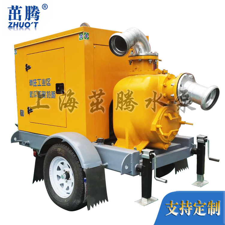 广东道路窨井排污泵500吨抽污泵8寸移动大功率抽水机6寸10寸现货