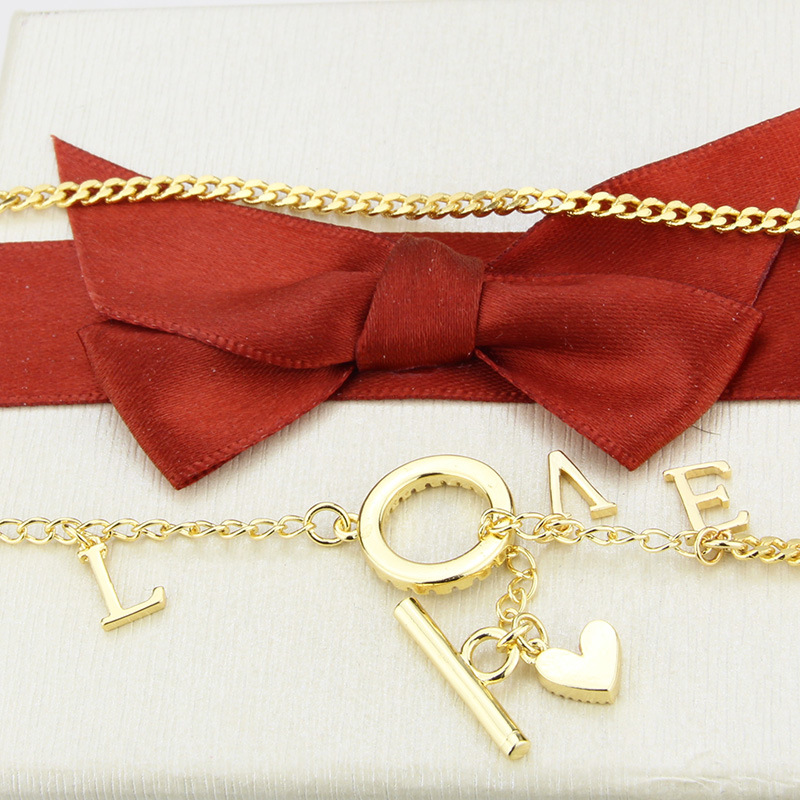 gold-plated LOVE pendant necklace
