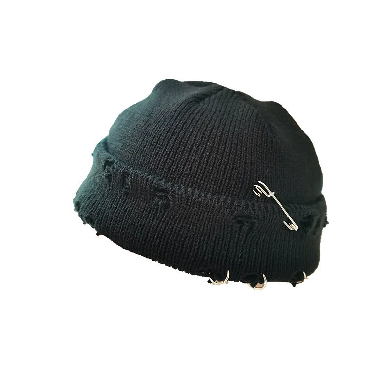 Brand ring, woolen demi-season pin, knitted knitted hat, internet celebrity