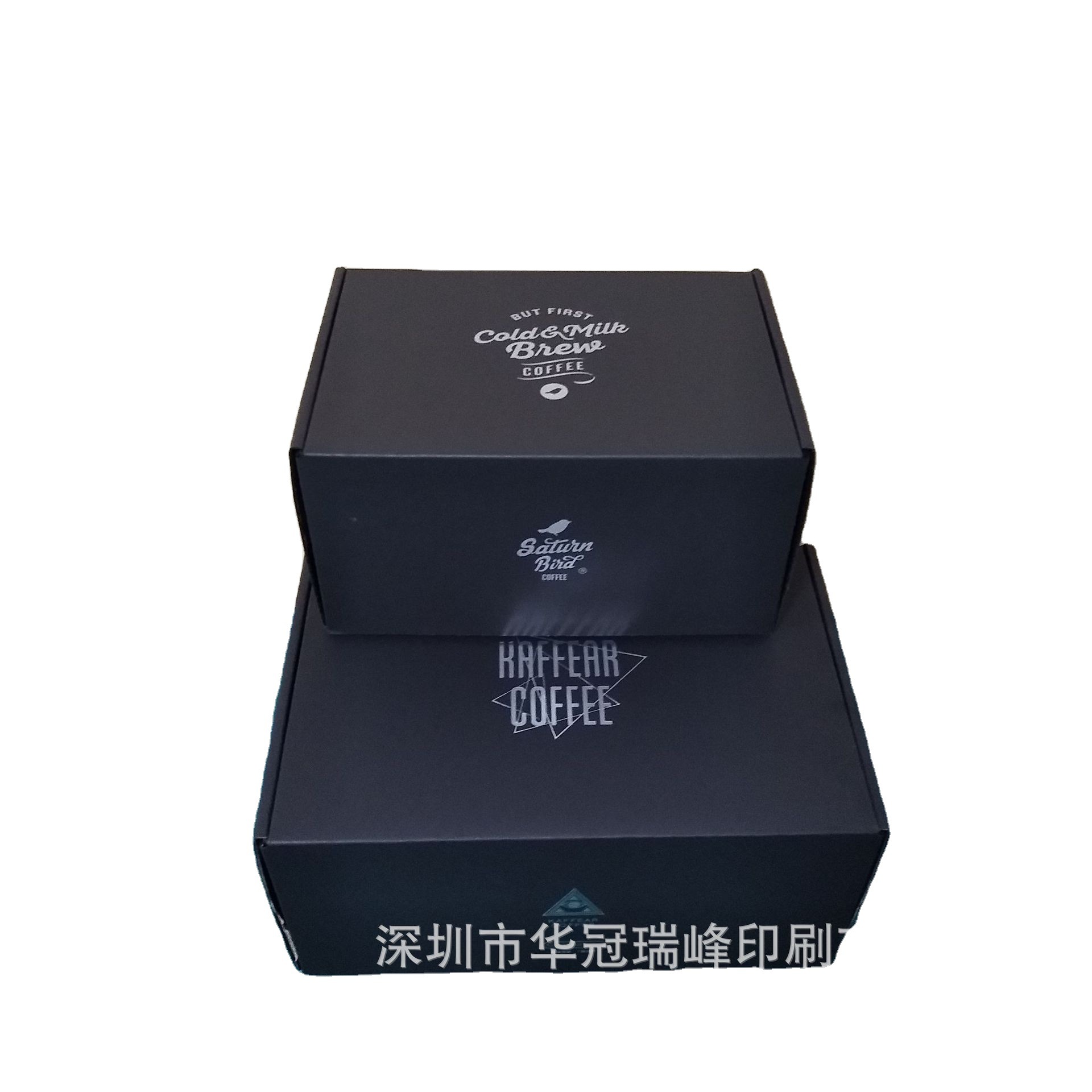 工厂供应 烫金烫银LOGO全黑包装盒 fjh