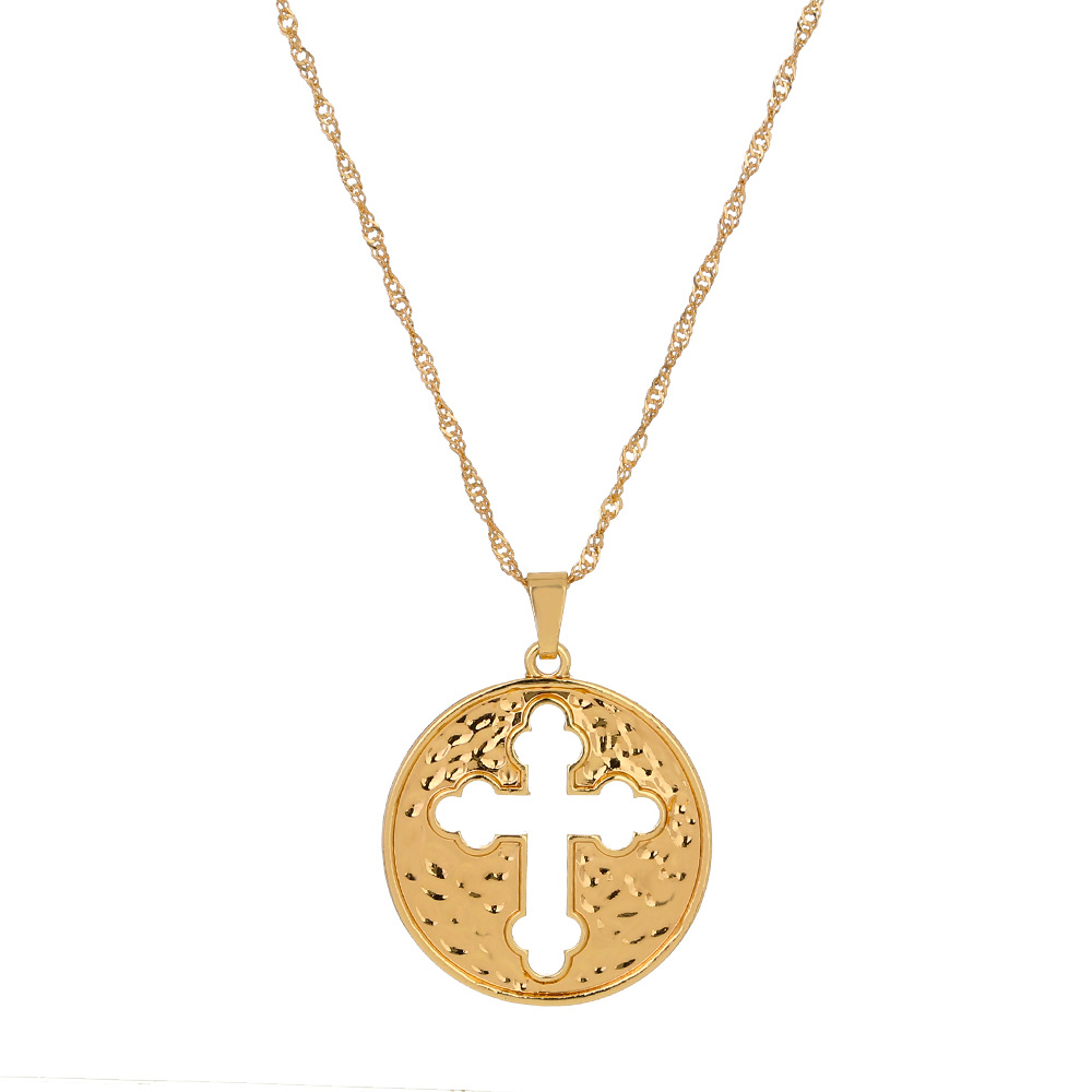 Hip-hop Hollow Carved Cross Pendant Necklace display picture 8