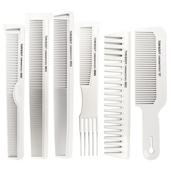 白色塑料梳髮廊剪髮梳子理髮碳纖梳造型鋼針尖尾梳子美發梳子廠家
