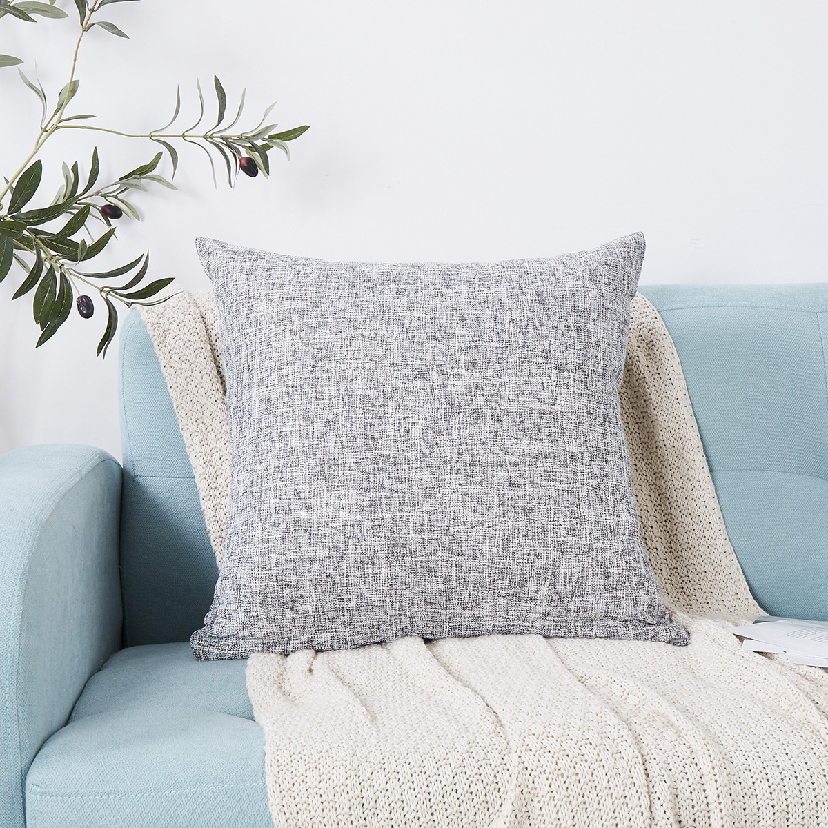 Fodera per cuscino quadrata in tinta unita, tessili per la casa e prodotti per la casa, con federa_voghion.com