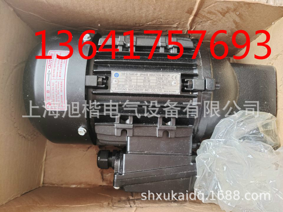 A-RYUNG电机 1HP 0.75KW 4P 3PHASE INDCTION电机