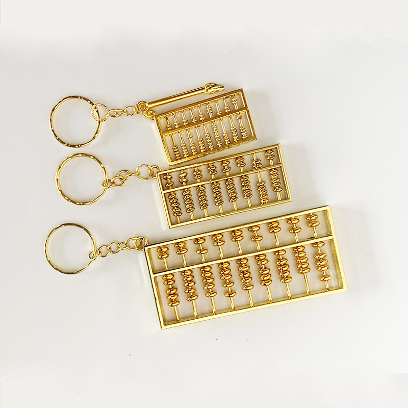 厂家批发 算盘钥匙扣挂件 合金镀金算盘 旅游工艺品