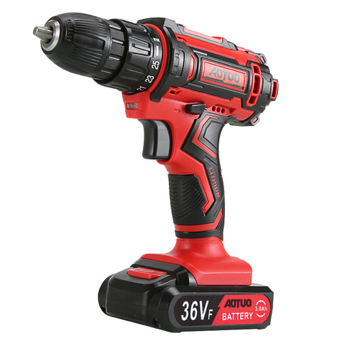 Large quantity and excellent price cross-border supply 12V lithium electric drill Aotuo rechargeable electric drill hand electric drill electric screwdriver set