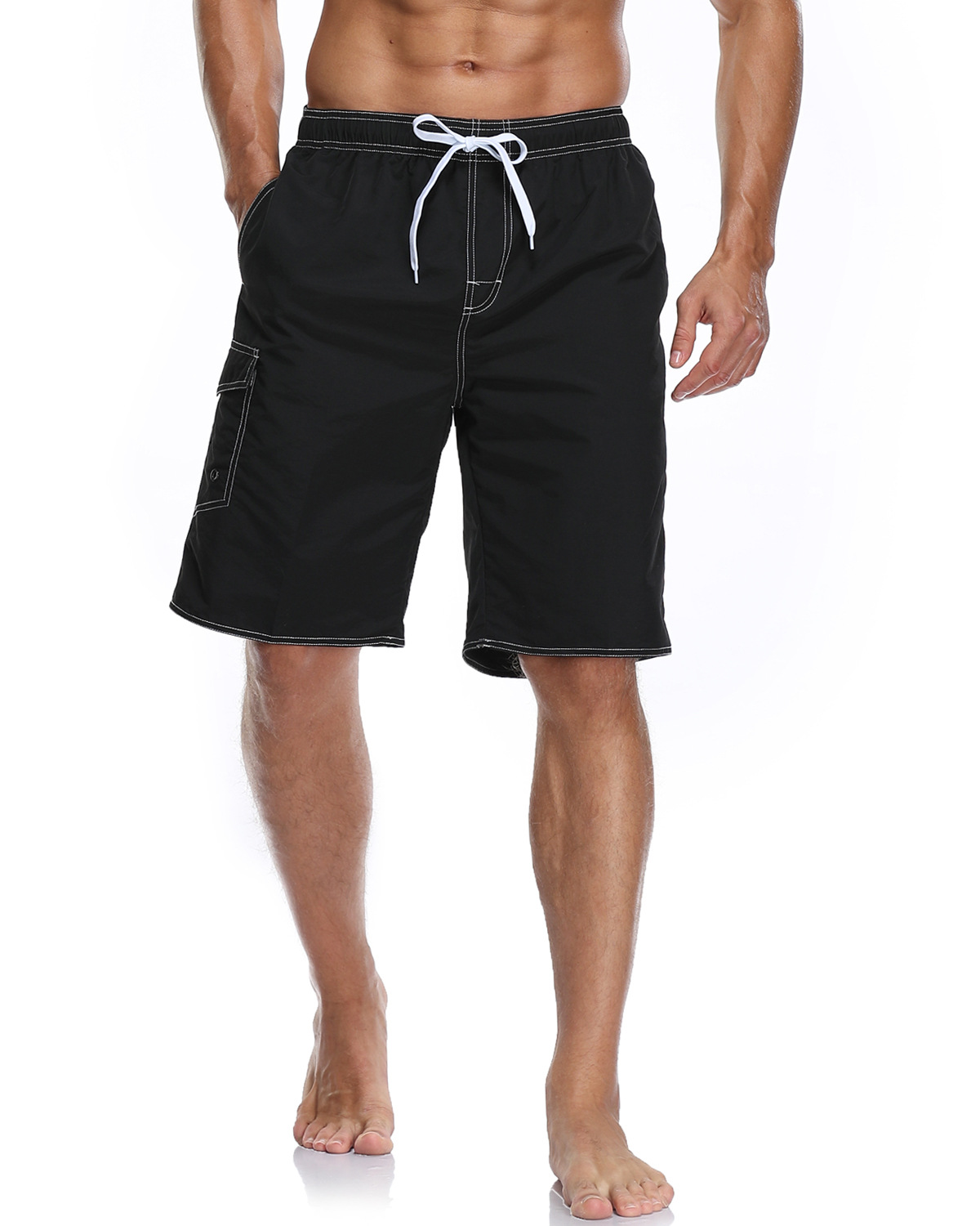 Men's beach summer surfing pants, men's solid color large shorts, loose and quick drying_voghion.com