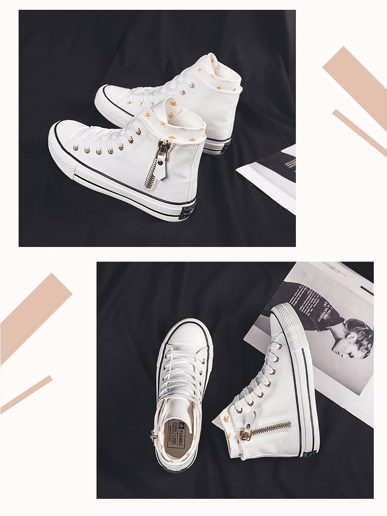 Nieuwe hoge canvas schoenen dames S-schoenen Koreaanse versie van de studenten Alle match sneakers Casual schoenen met hoogteverhoging Kleine witte schoenen_voghion.com