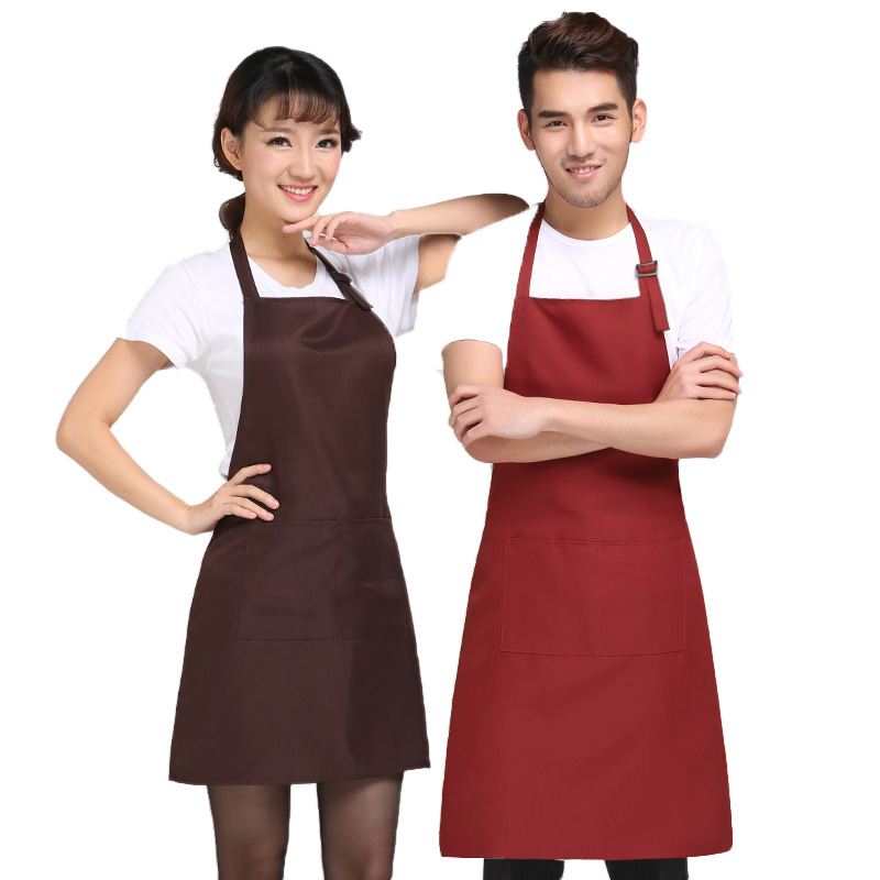 Factory adult men's kitchen work adjustable loop enlarged long apron overalls printed LOGO