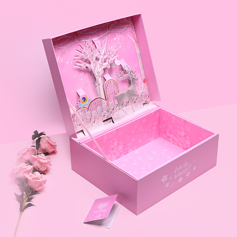 조용한 정원 (빈 상자); 입체 선물 상자 선물 가방 카드 (32*28*11 cm)