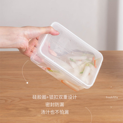 Rectangular refrigerator crisper set plastic transparent fruit and vegetable storage box sealed bento lunch box