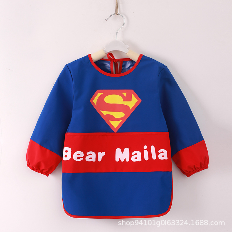 Children's Coverall for Autumn/Winter, Baby Eating Coverall, Waterproof and Stain-Proof, Extended Length Apron, Eating Pouch, Kindergarten Painting Clothes