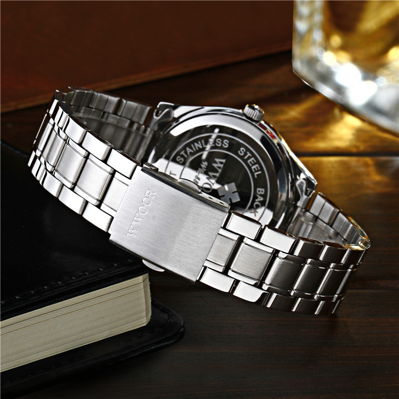WWOOR con amor nueva pareja casual reloj de cuarzo para hombre calendario impermeable simple reloj de moda para mujer 8805