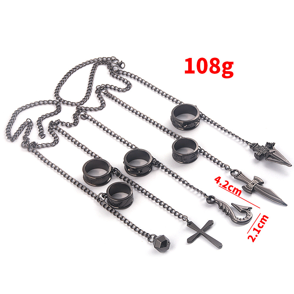 Anime Hunter x Hunter Kurapika Cosplay 5 Rings Chain Charms Alloy