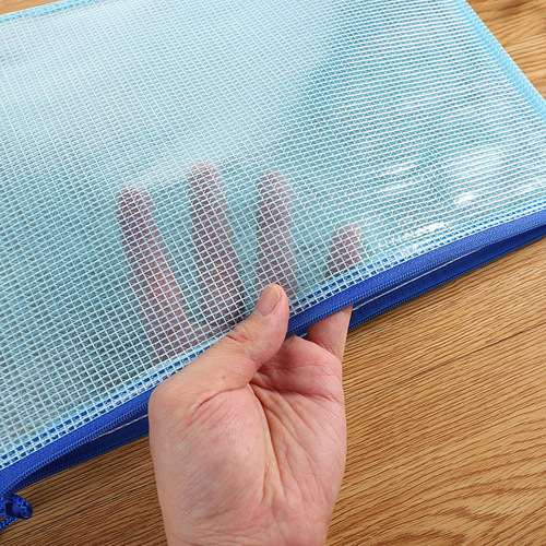 A4 transparent file bag zipper document bag plastic archive grid exam paper multi-layer storage fresh and clean for men and women