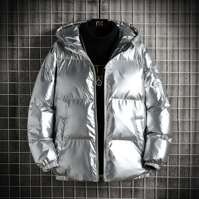 Herenkleding Winter Nieuwe Stijl Reflecterende Glanzende Katoenen Jas Heren Dikke Warme Jas Katoenen Jas Capuchon Katoenen Jas Heren_voghion.com