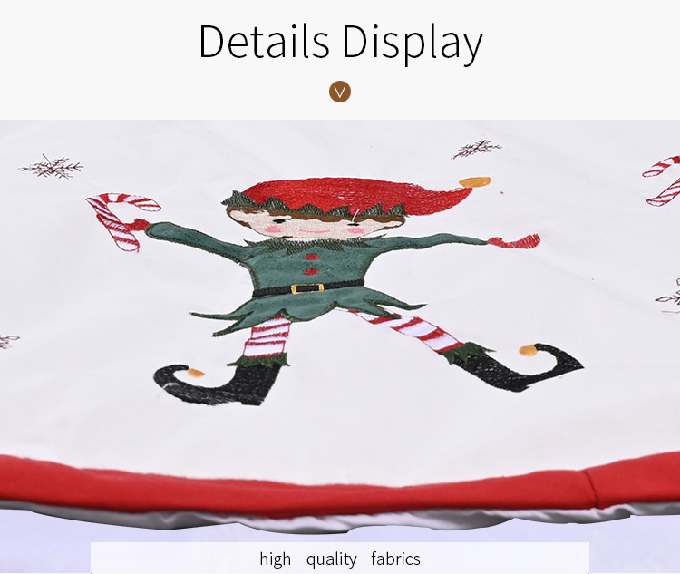 Christmas Decorations Red And White Elf Linen Tree Skirt display picture 9