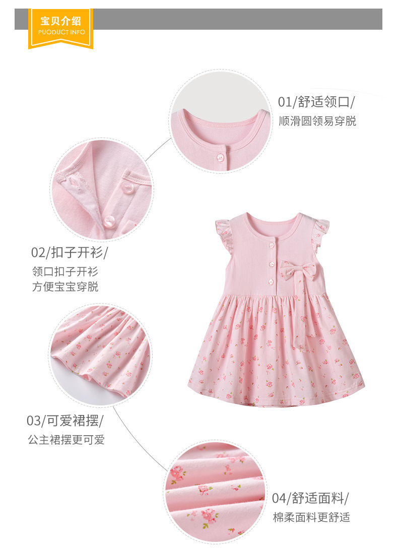 Summer Children&#39;s Clothing Sweet And Cute Full Printed Vest Dress Wholesale display picture 12