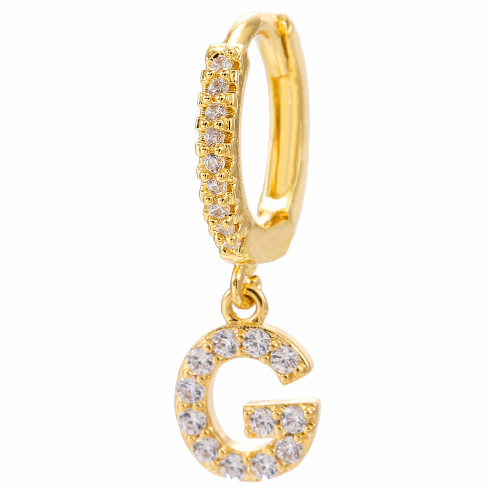 wholesale jewelry English alphabet micro-inlaid zircon earrings Nihaojewelry