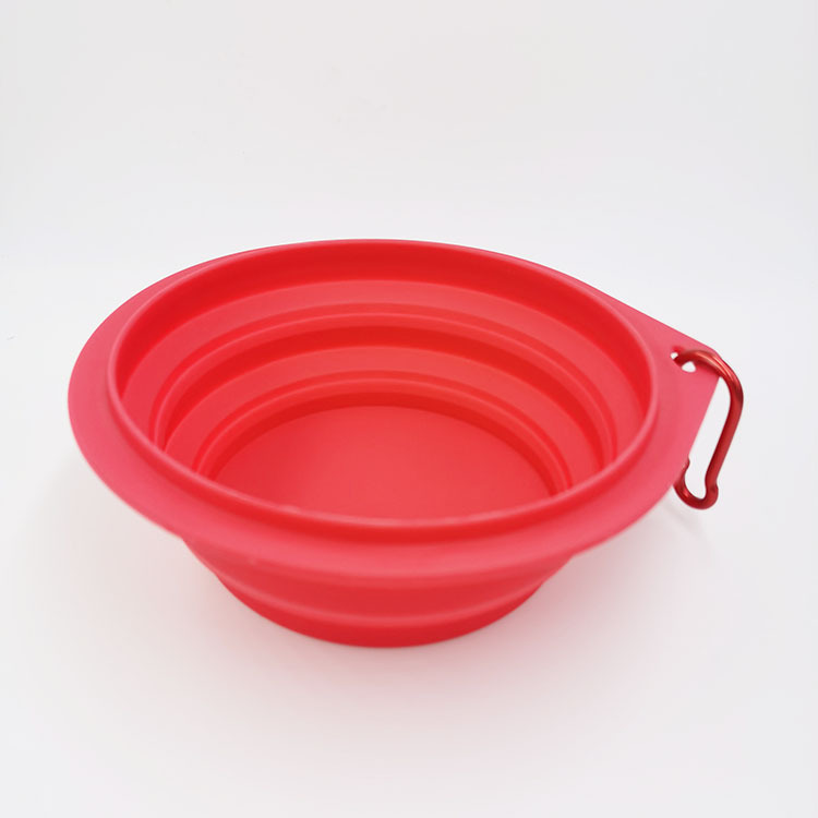 Portátil plegable perro tazón silicona Pet Bowl gato tazón beber tazón al aire libre viajes colgando tazón de comida fábrica al por mayor