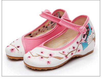 1811-07小扇新款加厚底女童鞋盘扣绣花儿童单鞋北京布鞋|ms