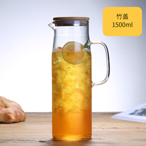 Fabricantes de lotes de vidrio borosilicato de alta botella de agua fría varias especificaciones del hogar olla de jugo de acero inoxidable cubierta recta botella de agua fría