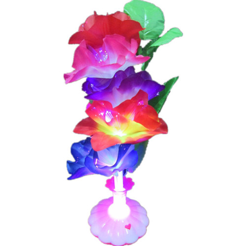 Decorative Flower Creative Gift Fiber Optic Flower Glittering Flower Rainbow Automatic Color Changing Home Decor Flower