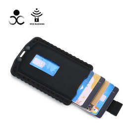 批发2020新款复古风马皮超薄前口袋铝合金抽拉卡包手工钱夹