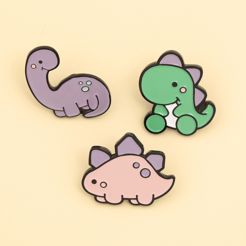 New Cartoon Cute Candy Color Dinosaurs Brooch Set display picture 11