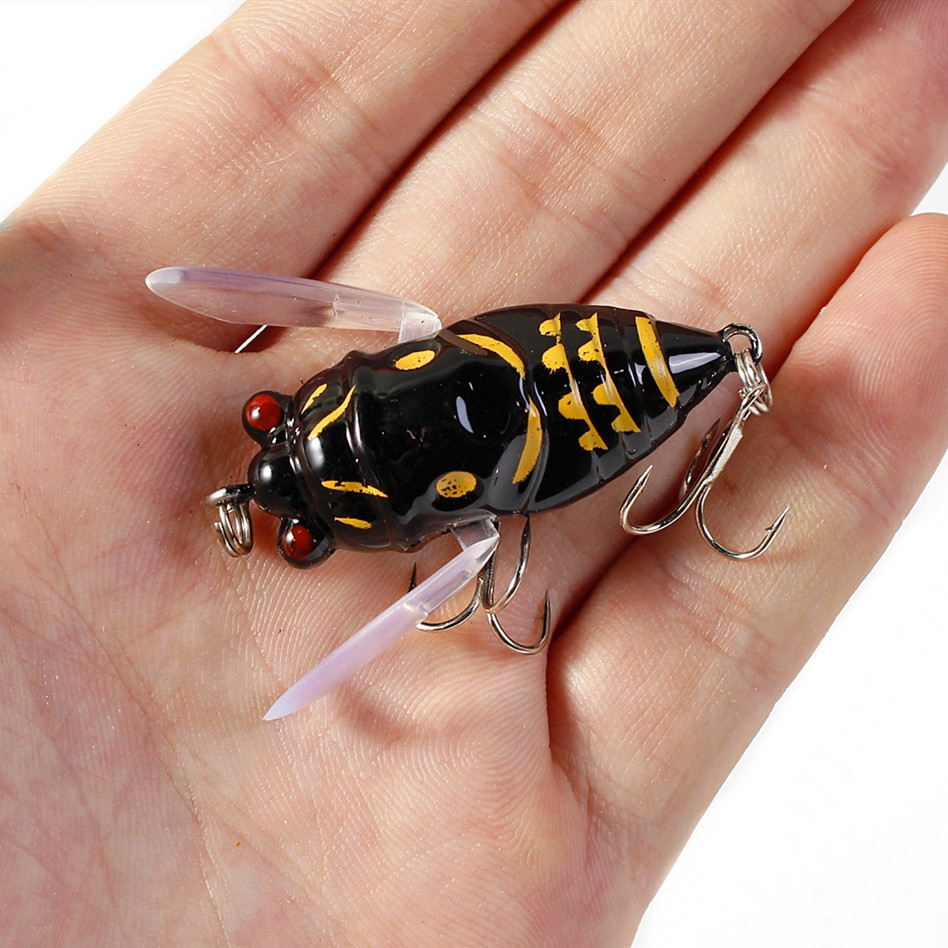 Fishing Lures for Bass, Lifelike Cicada Fishing Tackle Lures, Artificial Freshwater Swimming Bait