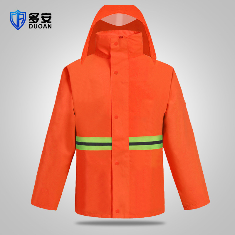 Rain-proof work clothes labor protection reflective raincoat top men's road riding full body security cold-proof waterproof clothes manufacturer