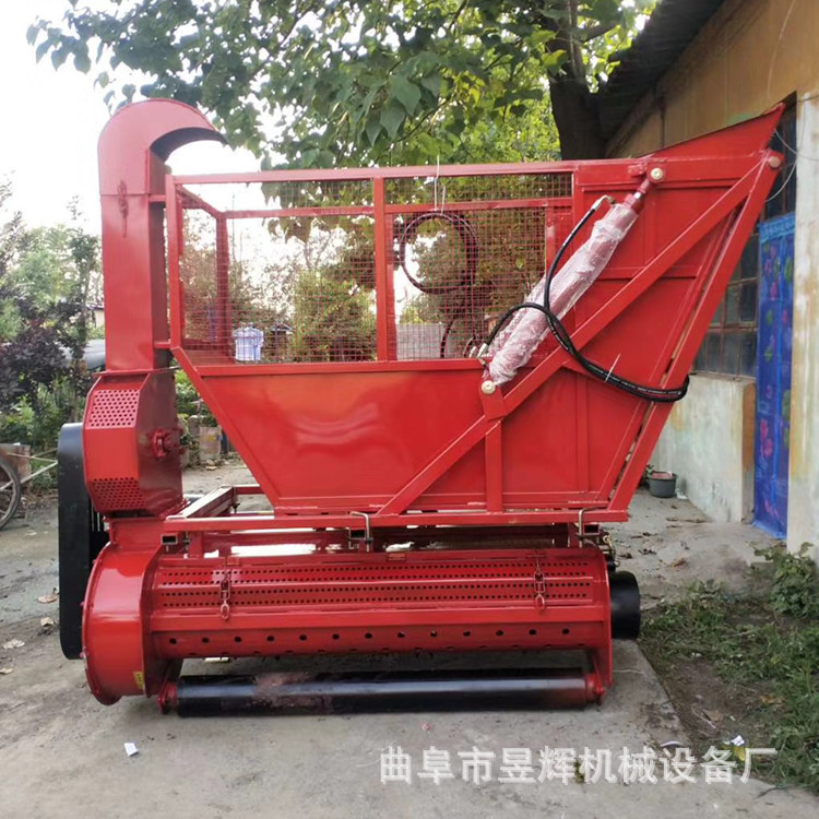 拖拉机牵引玉米秸秆粉碎回收机自动卸料效率高全自动收割粉碎一体