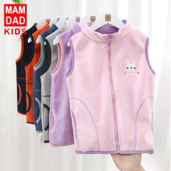 Children's Double-Layer Plush Vest Autumn/Winter Warmth Thick Baby Back Vest Mantle for Boys and Girls Outerwear