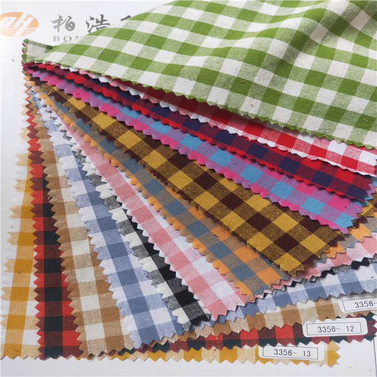 现货春款全棉格子衬衫面料 高档全棉格子布 色织格子服装面料
