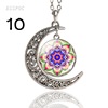 Mandala pendant retro hollow crescent necklace mandala flower totem Time gem jewelry supply