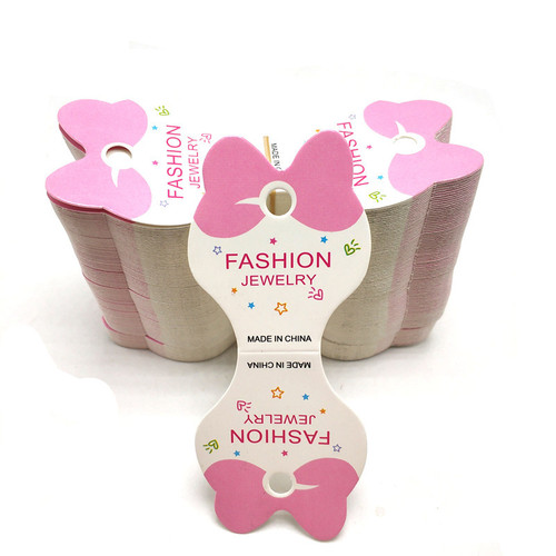 200 sheets in a bundle, jewelry store packaging cardboard, children's hair band tags, rubber bands, paper cards, wholesale cartoon tag labels
